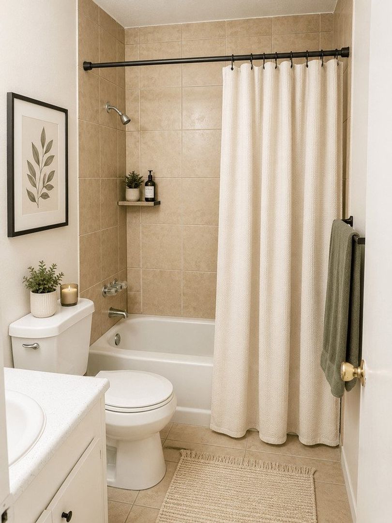 Apartment bathroom — representative home at 12 Palms Apartments.
