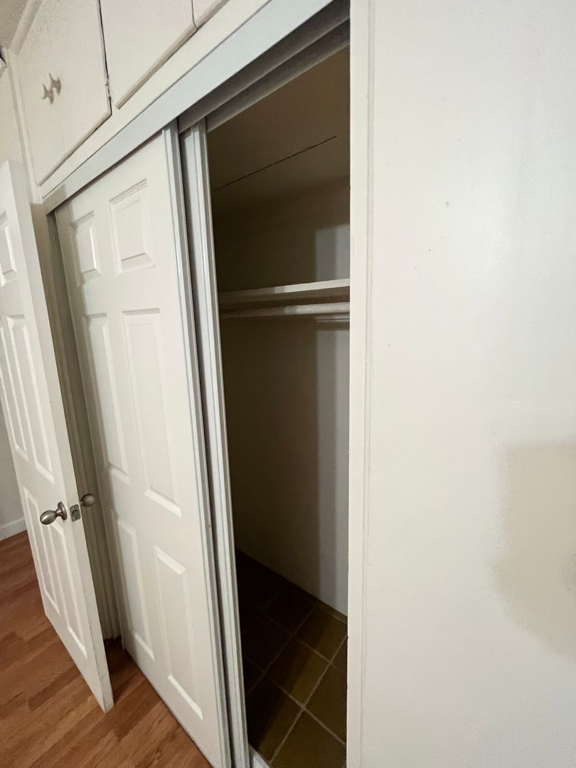 Closet storage at San Juan Apartments.