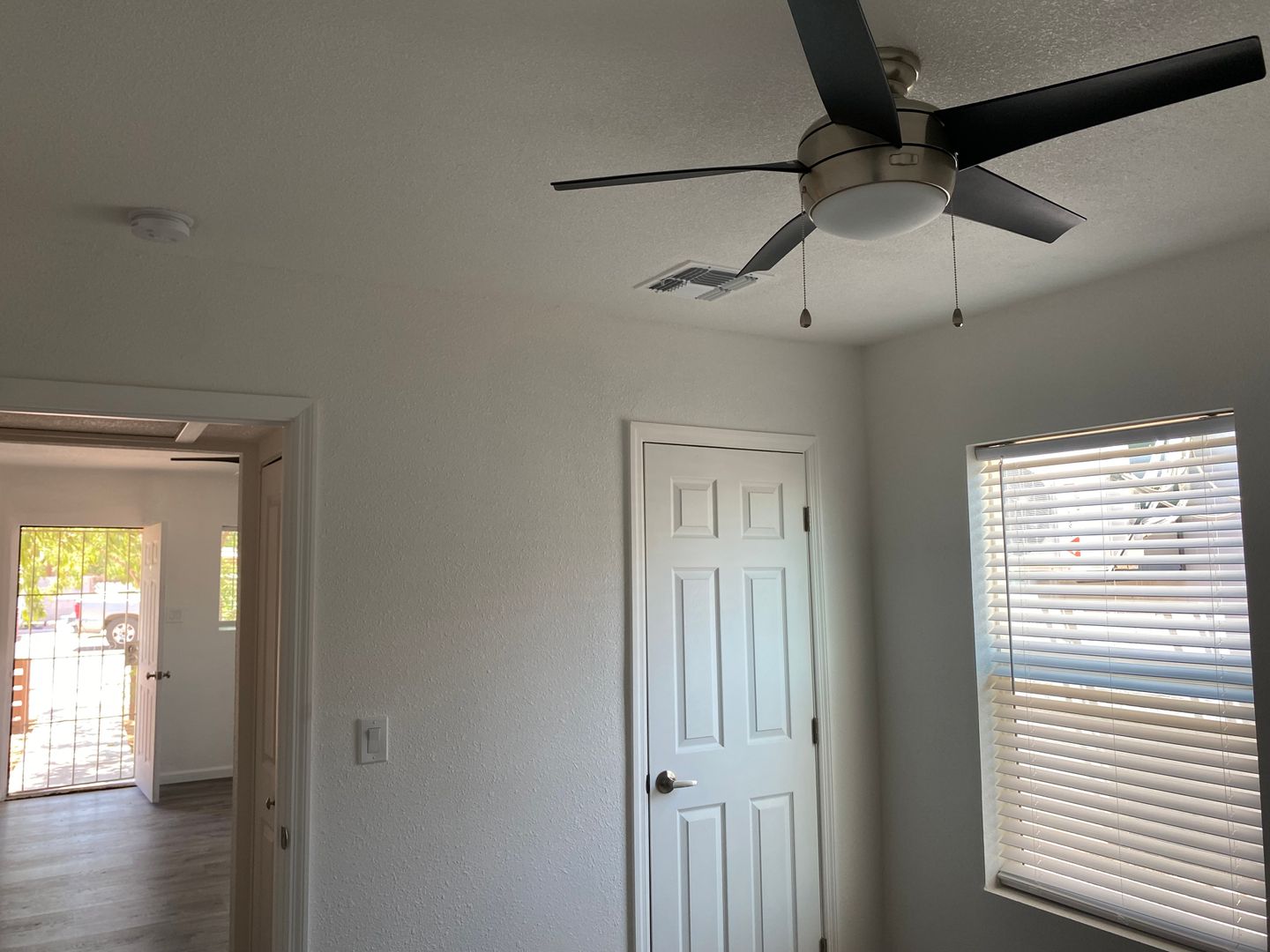 Representative unfurnished bedroom at Turney Cottages.