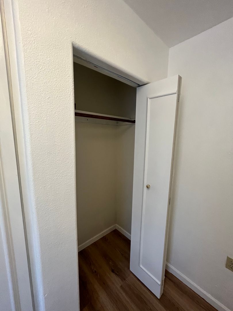 Closet storage at San Juan Apartments.