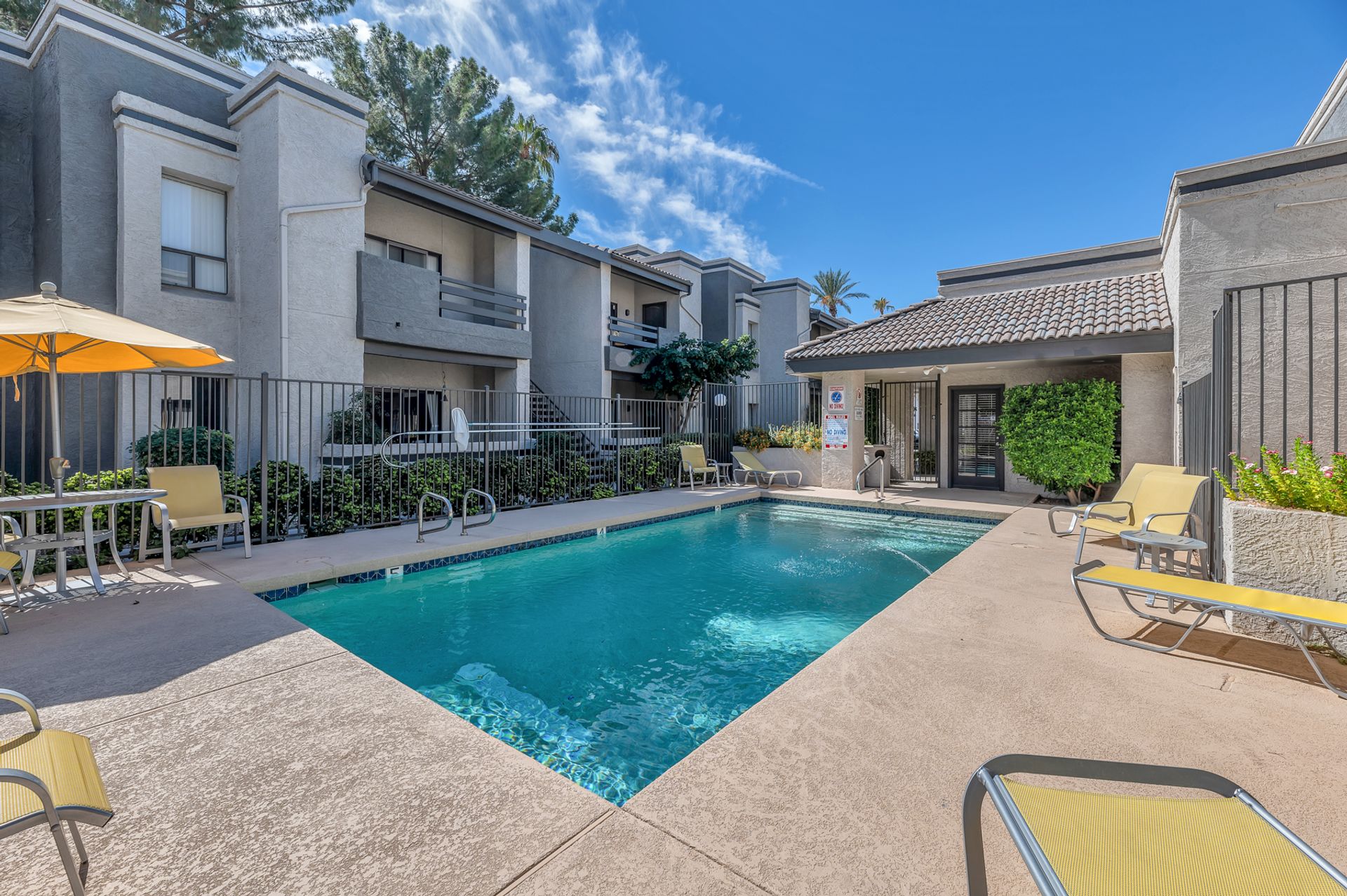 Pool and poolside area at Maryland Court.