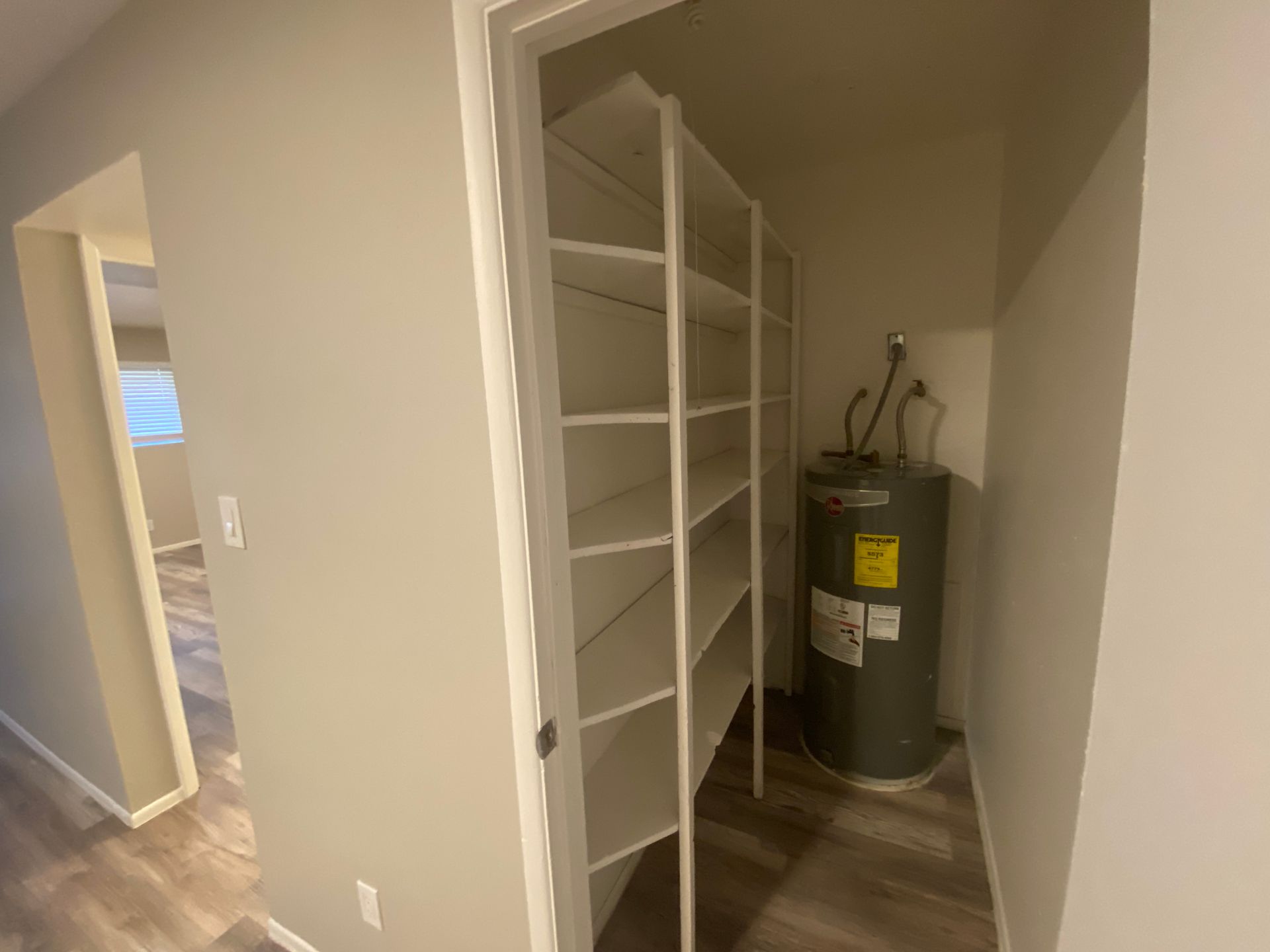 Representative closet storage at Devonshire Apartments at 2414.