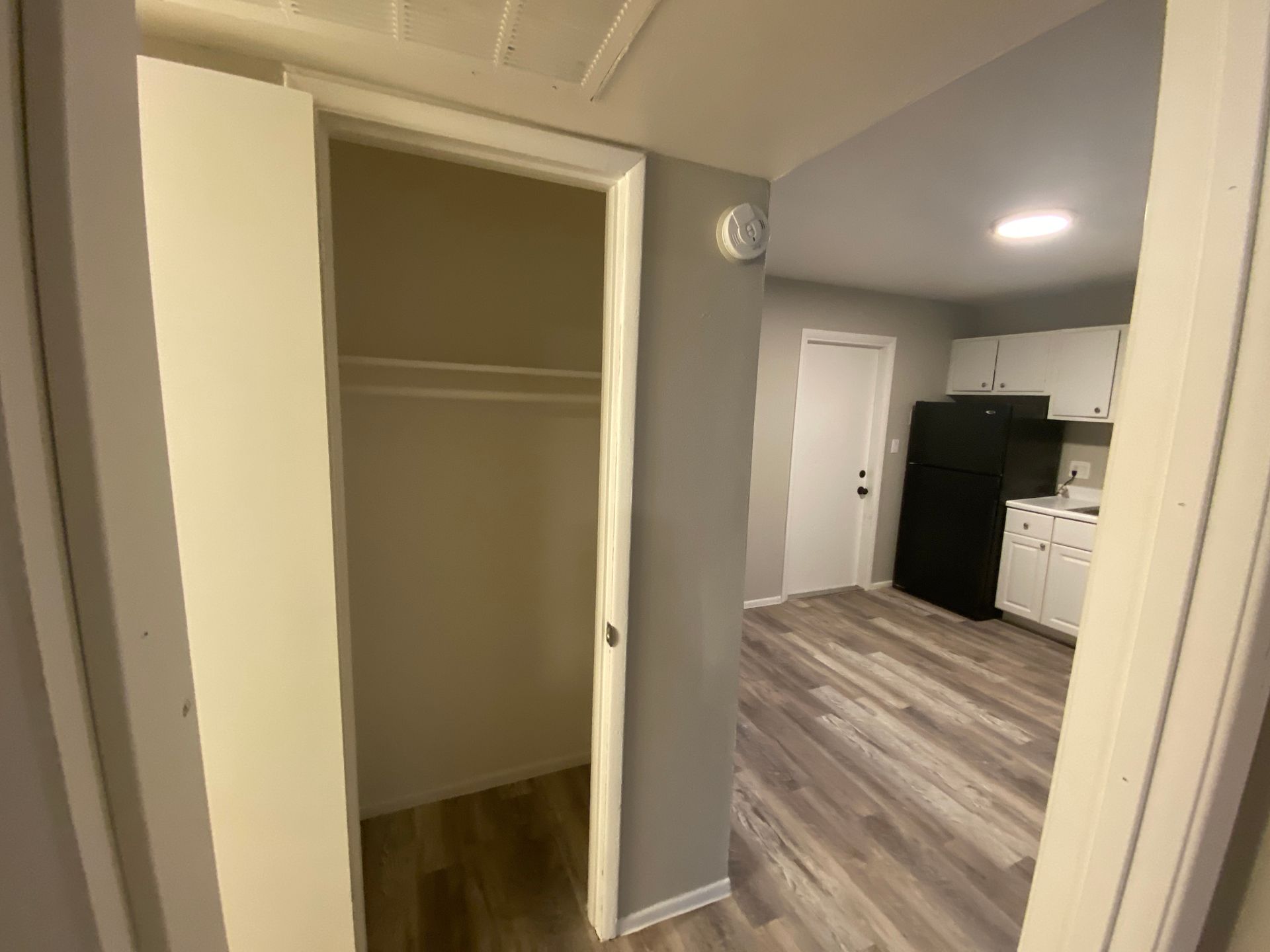 Representative closet storage at Devonshire Apartments at 2414.