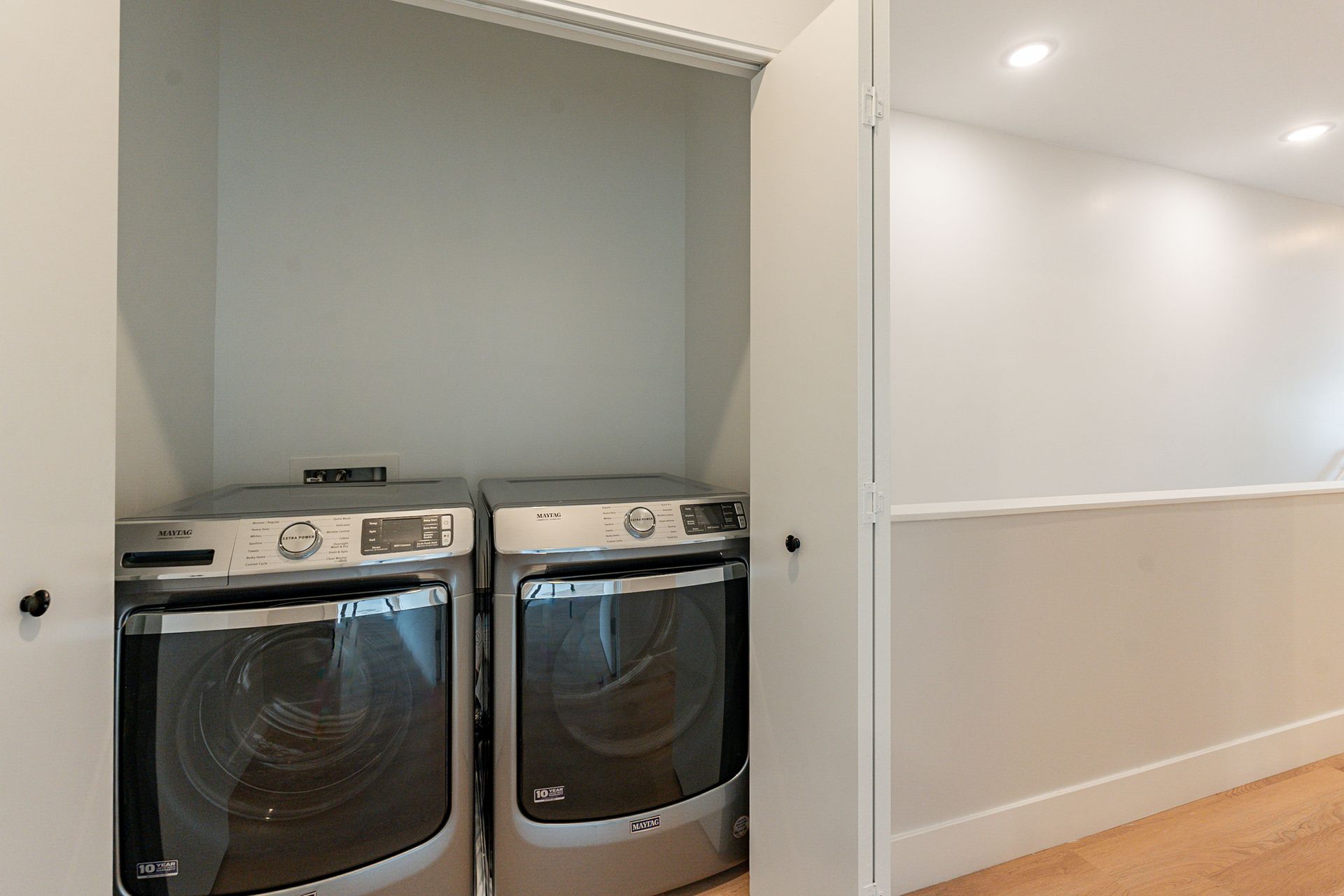 In-home laundry area — representative home at Halcyon on 18th Street.