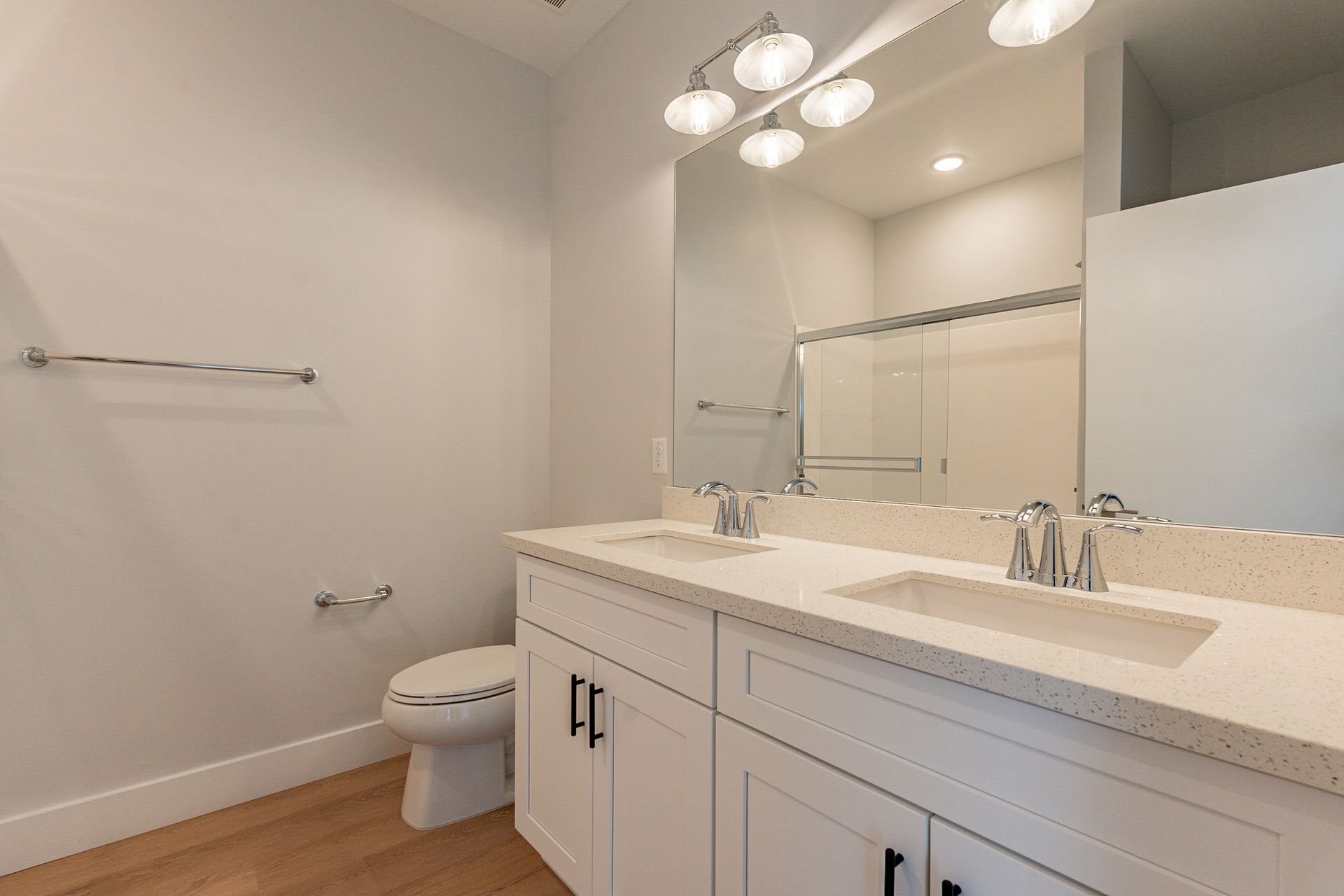 Apartment bathroom — representative home at Halcyon on 18th Street.