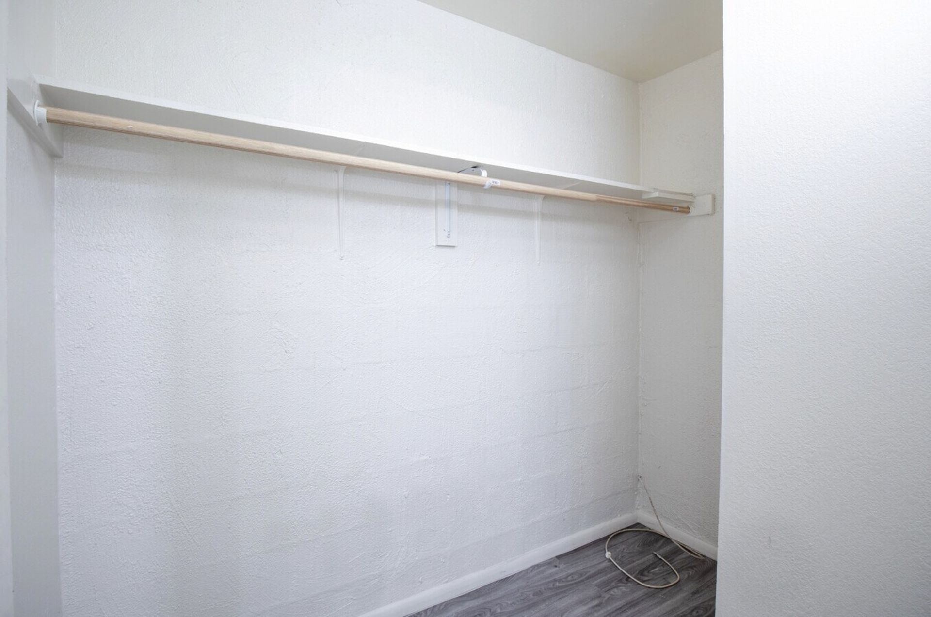 Closet storage — representative home at Lateral 14 Apartments.
