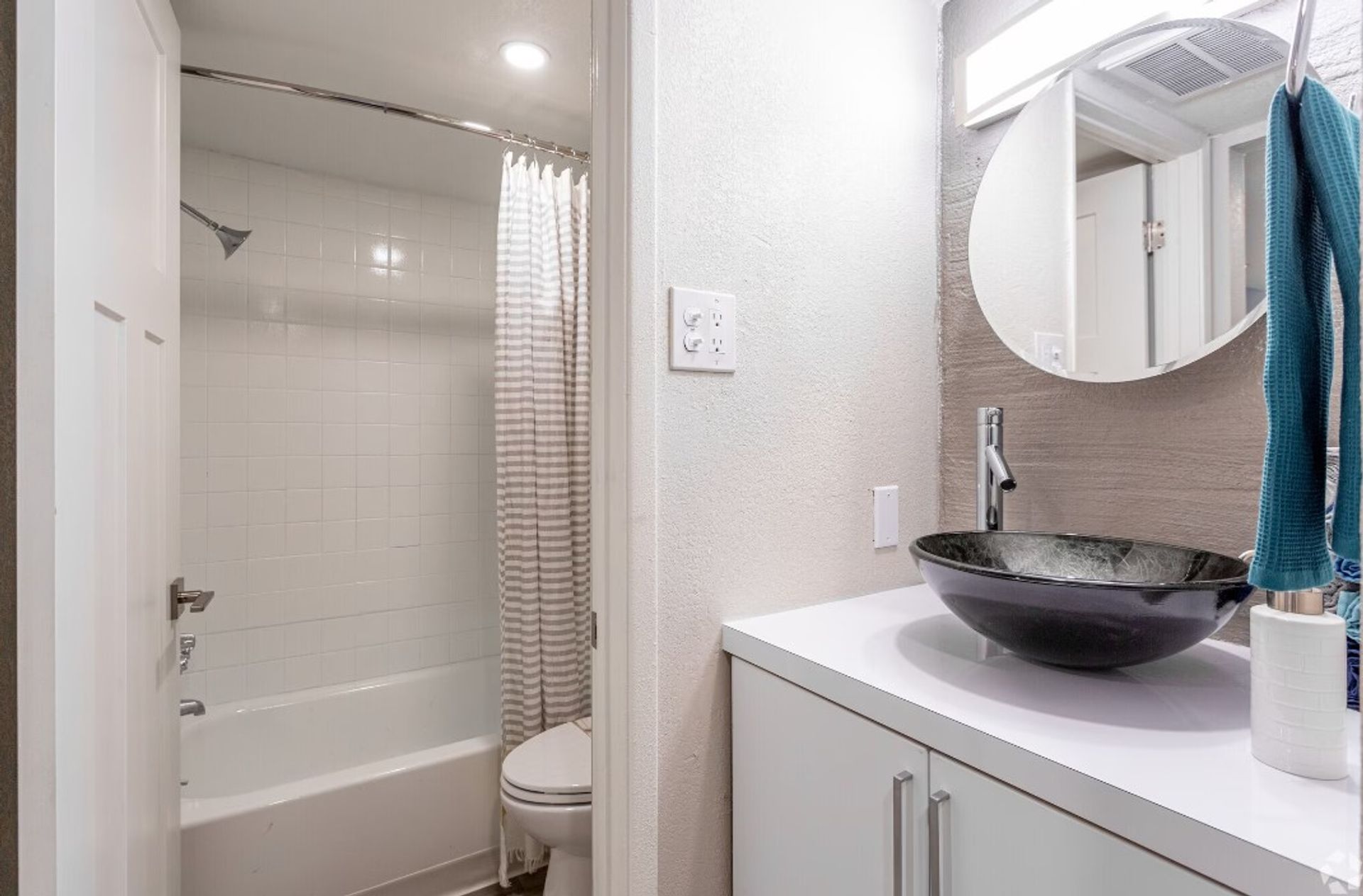 Apartment bathroom — representative home at The Marlowe.