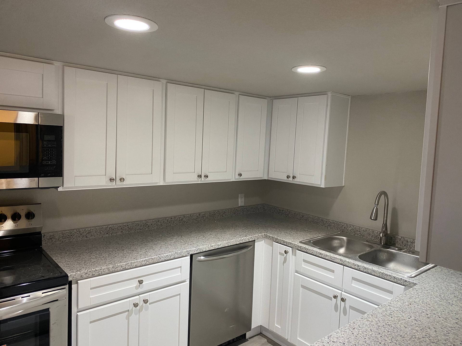 Representative apartment kitchen at The Spot.