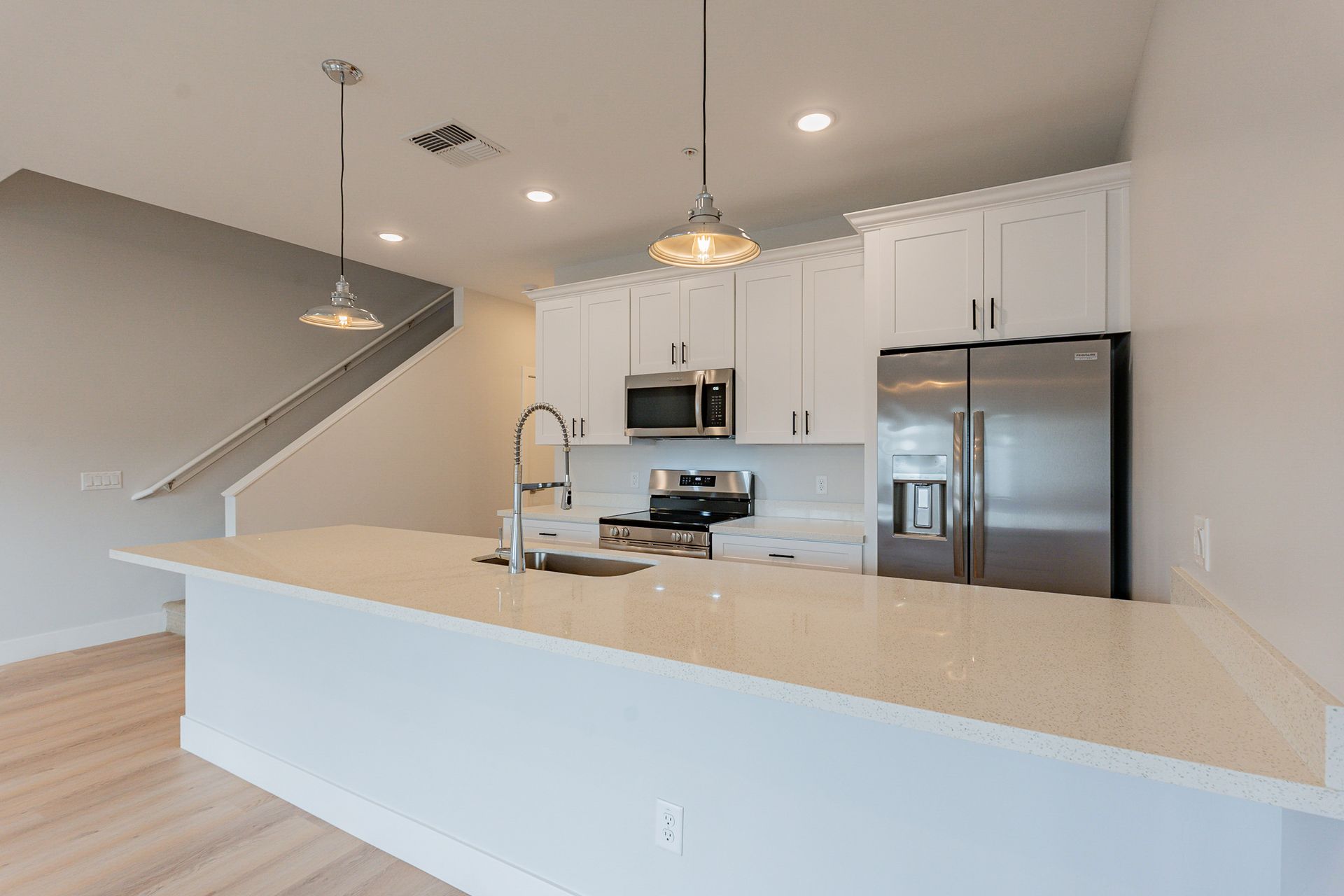 Apartment kitchen — representative home at Halcyon on 18th Street.