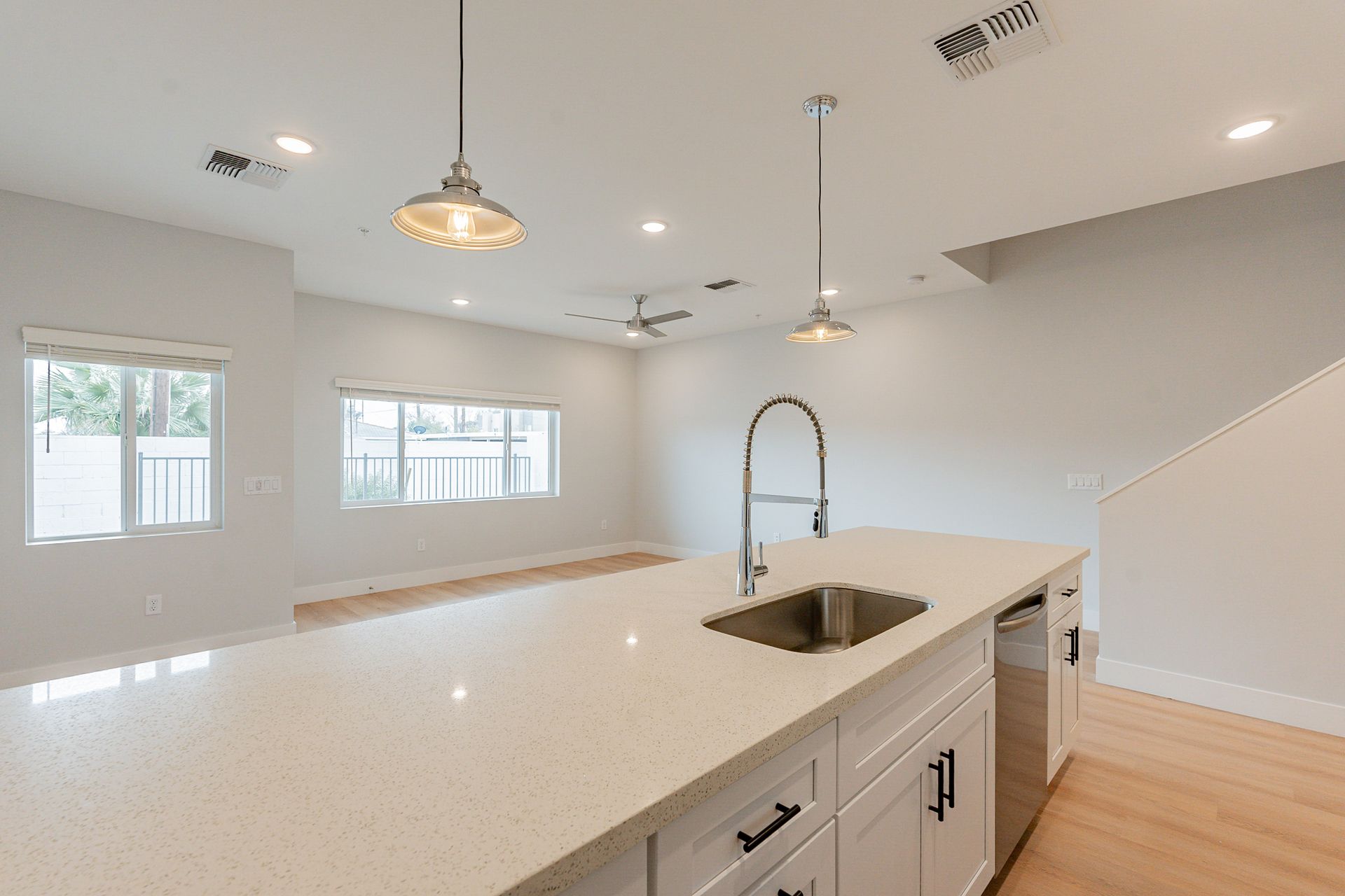 Apartment kitchen — representative home at Halcyon on 18th Street.
