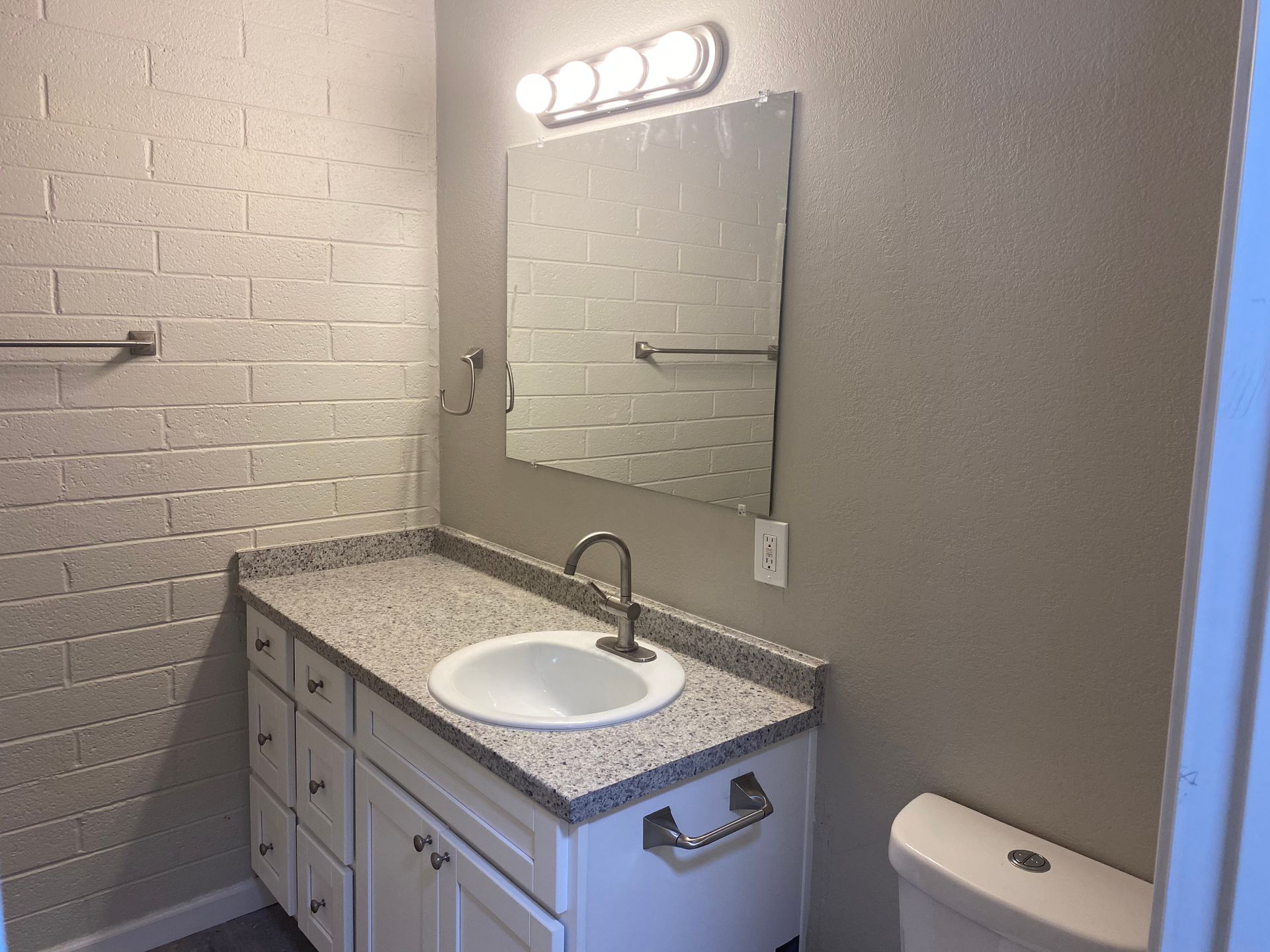 Representative apartment bathroom at The Spot.