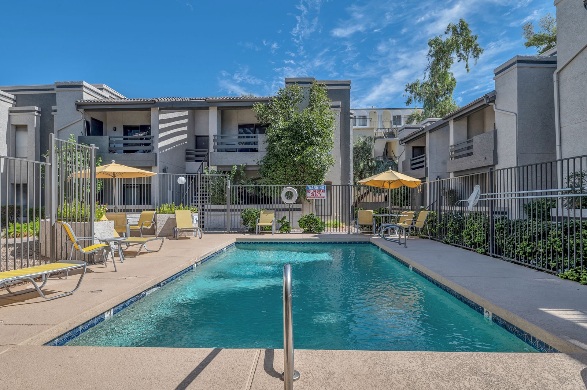 Pool and poolside area at Maryland Court.