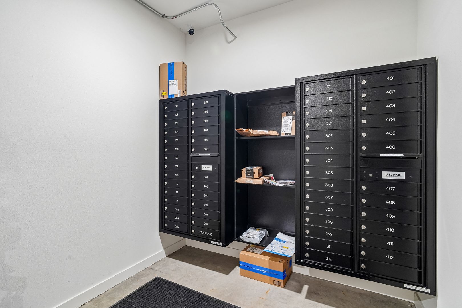 Mailroom at Graceland Apartments