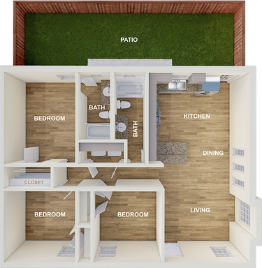 3 Bed 2 Bath – photo 1