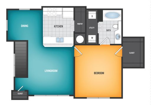 Private Villa 1 bedroom and 1 Bath with Attached Garage