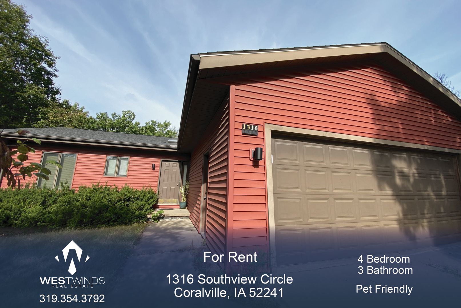 Coralville House: 1316 Southview Circle