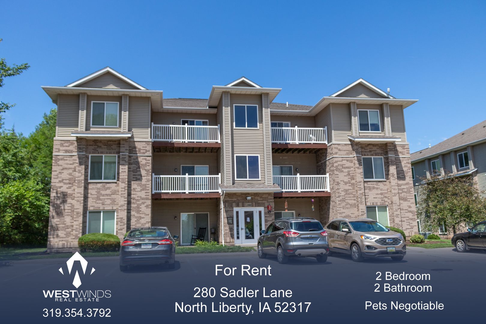 North Liberty Apartment: 280 Sadler Lane #202