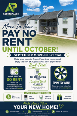 * Pay No Rent Until October! * Recently renovated 2 bedroom apartment *