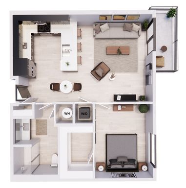 The Larkspur - Unit 320 - 1 Bedroom - Furnished