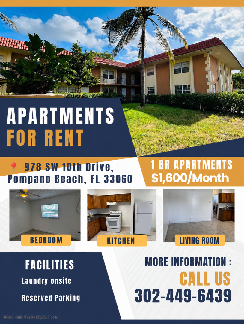 Pompano Beach Apartment: 978 SW 10th Drive