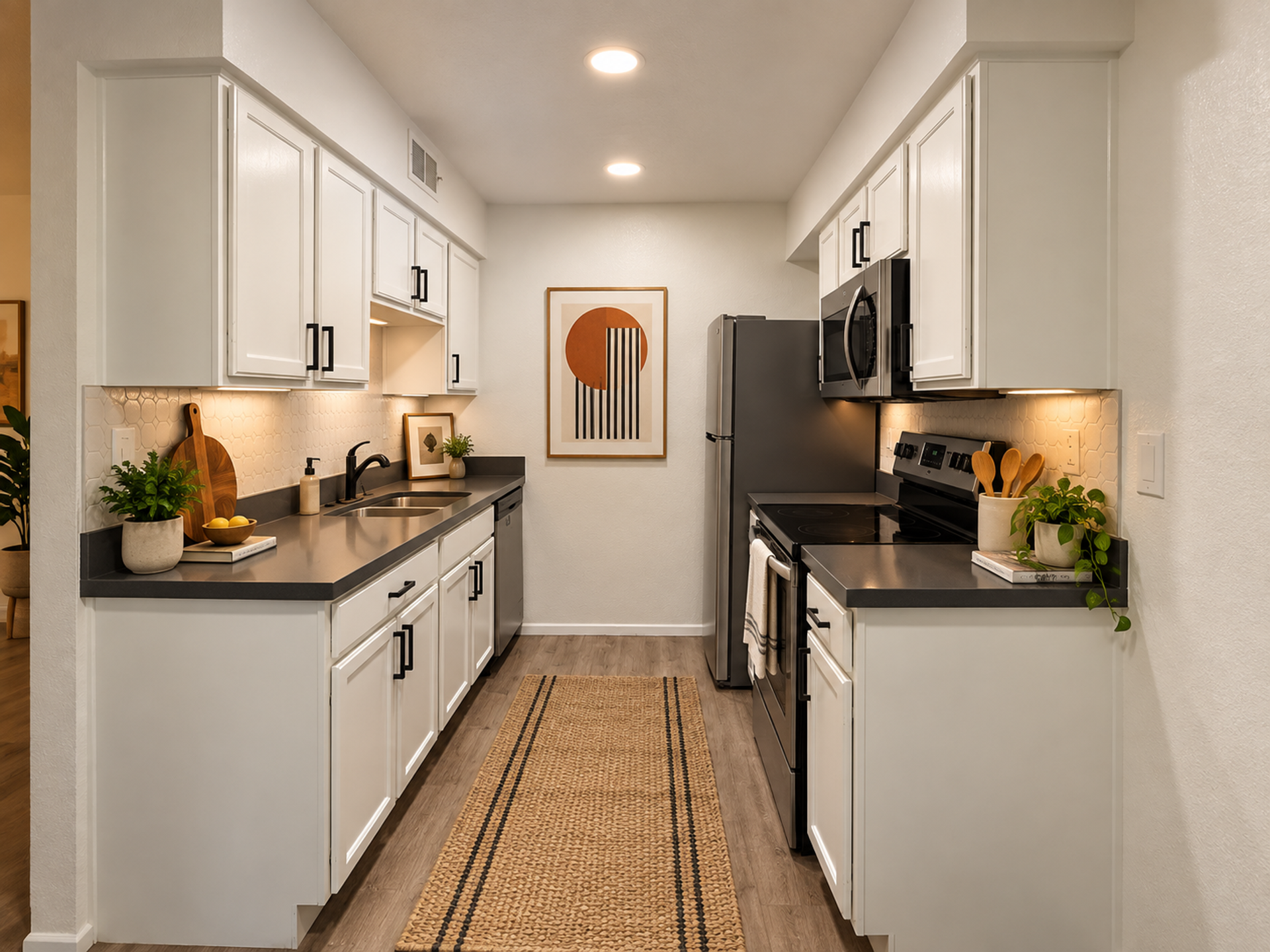 Apartment kitchen at Fringe on 13th.