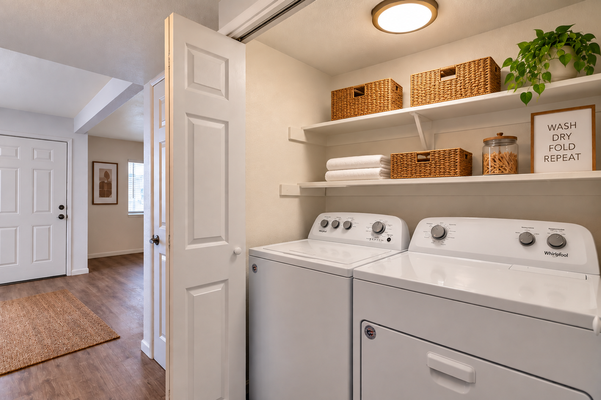 In-home laundry area at Fringe on 13th.